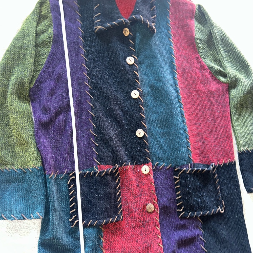 Vibrant Patchwork Women's Sweater - image 4